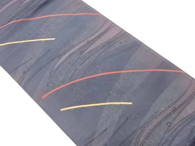 JAPANESE KIMONO / VINTAGE FUKURO OBI / WOVEN ABSTRACT STRIPE